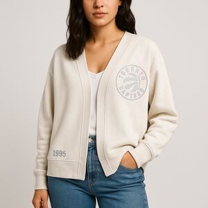 Toronto Raptors Cardigan Cream Colour Size XL New Without Tag